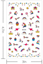 Load image into Gallery viewer, Fun Unicorn Nail Stickers
