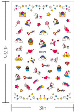 Load image into Gallery viewer, Fun Unicorn Nail Stickers
